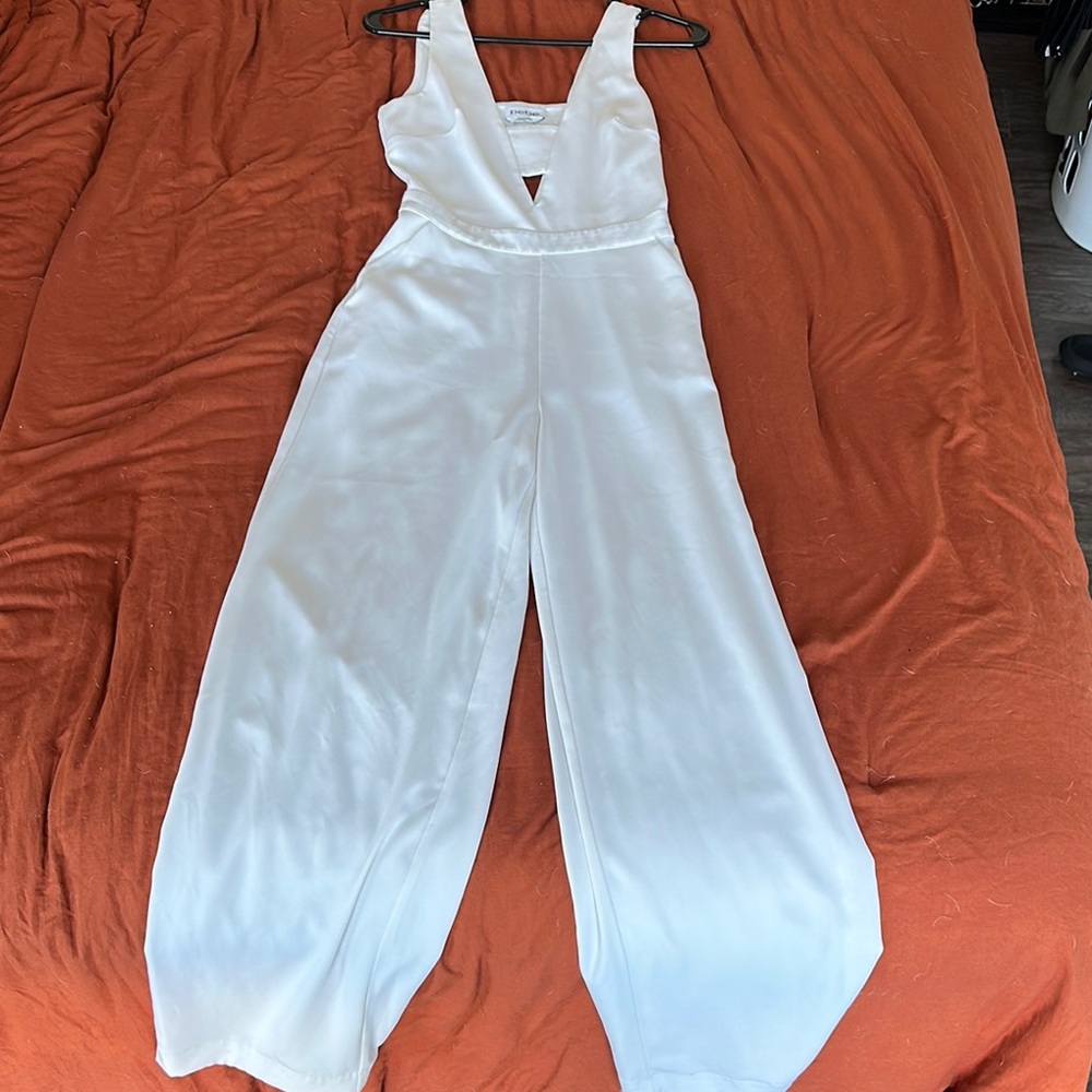 Bebe White Wide-Leg Jumpsuit